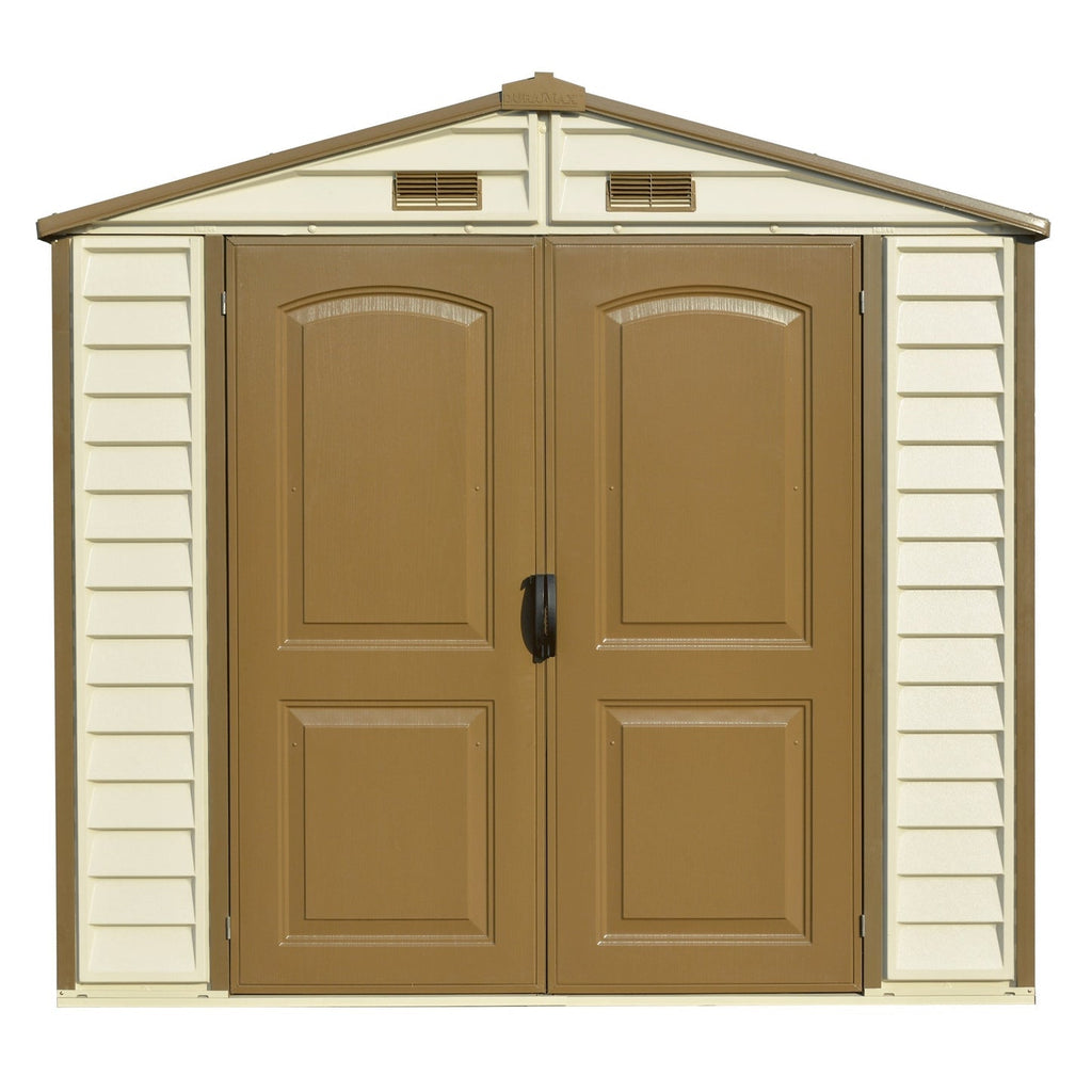 DuraMax 8ft x 6ft Storeall Vinyl Shed with Foundation Kit and window