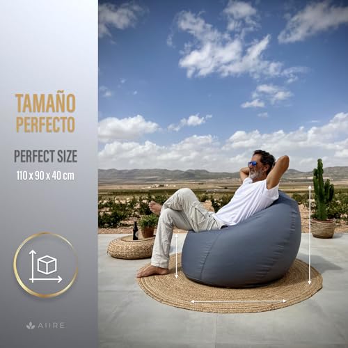 Aiire Modern Outdoor Bean Bag – Giant Pear Bean Bag XXL without Filling Included for Terrace or Garden – Bean Bag Chair Living Room or Youth Room Deco