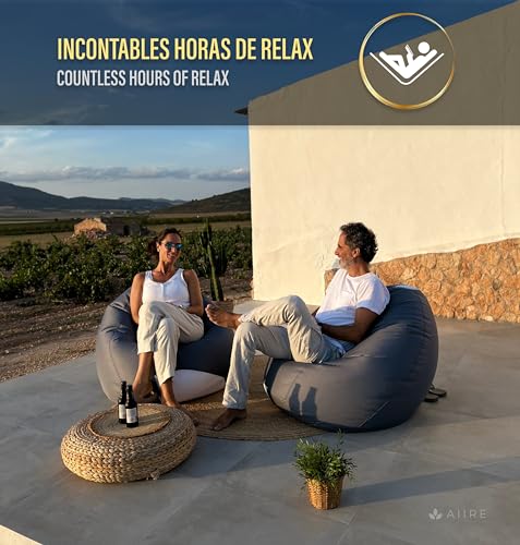 Aiire Modern Outdoor Bean Bag – Giant Pear Bean Bag XXL without Filling Included for Terrace or Garden – Bean Bag Chair Living Room or Youth Room Deco