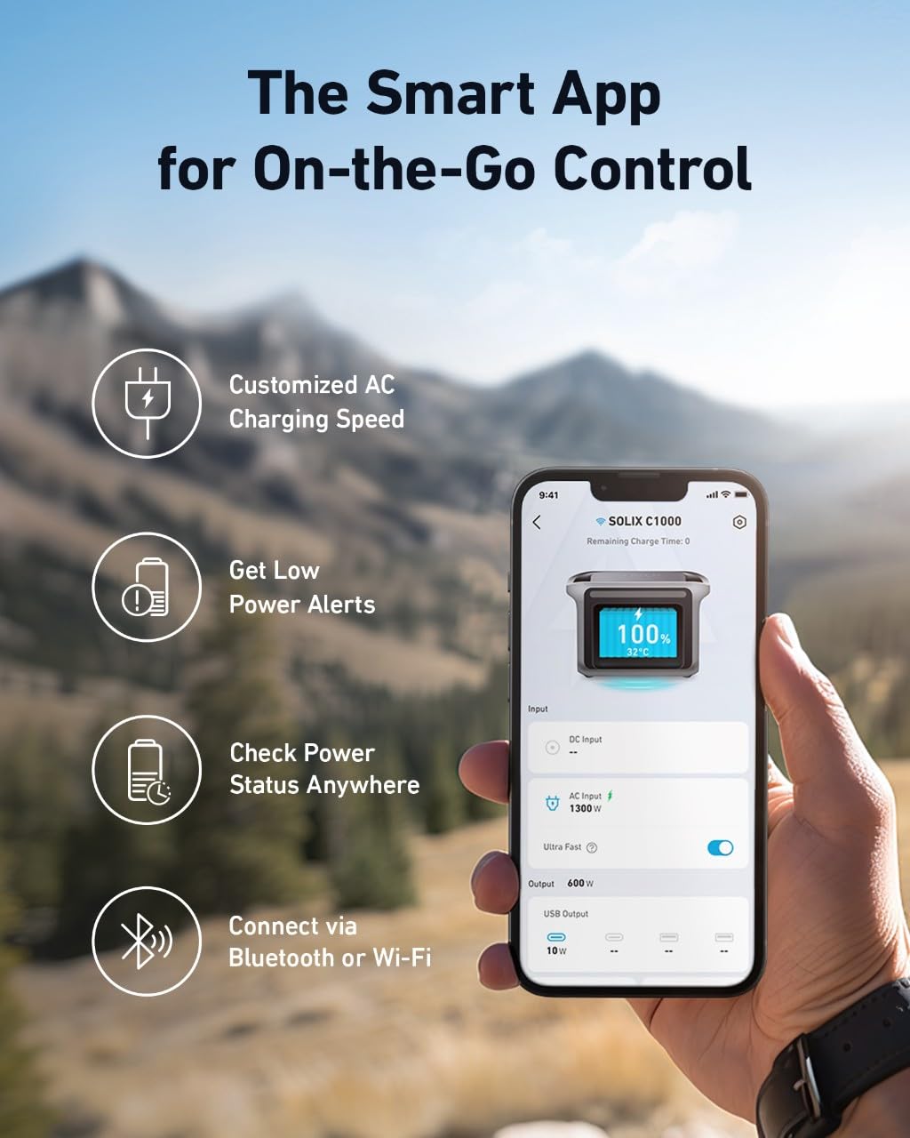 Anker SOLIX C1000 Portable Power Station, 1800W Solar Generator, Full Charge in 58 Min with UltraFast Charge Mode, LiFePO4 Power Station for Outdoor C