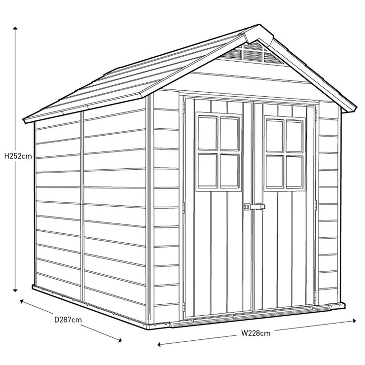 Keter Newton 7ft 6" x 9ft 5" (2.3 x 2.9m) Storage Shed