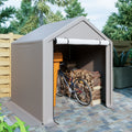 6x6 ft Outdoor Storage Shelter Shed, Portable Garage Tent with Roll-up Doors Shelter for Garden Tool, Lawn Mower, Motorcycleand, Bike - Gray - Walmart