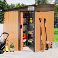 7' x 5' Outdoor Metal Storage Shed Garden Shed with Lockable Doors and Vents, Tools Shed Bike Shed Pet House for Backyard, Patio, Lawn, Brown - Walmar