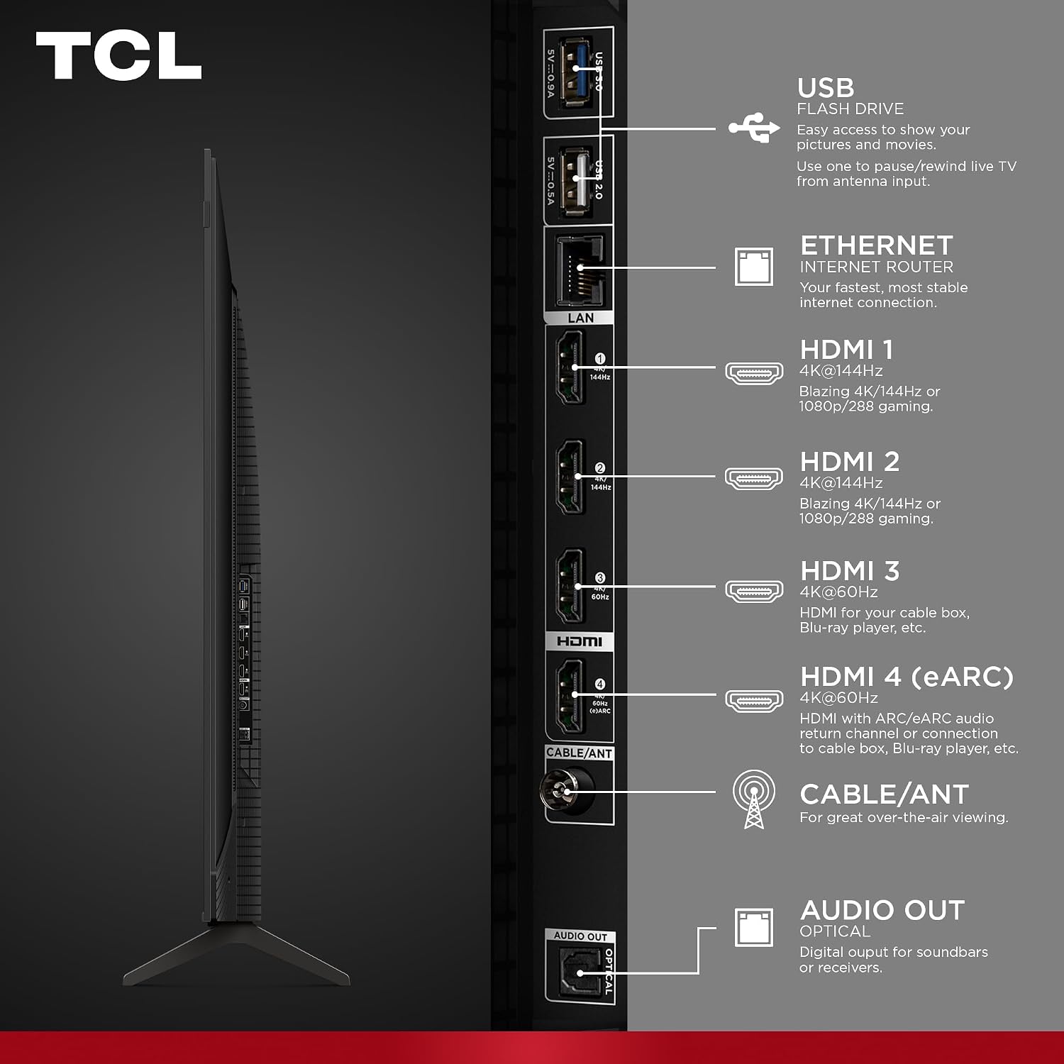 TCL 75" T7 4K QLED Google TV with 144Hz Gaming (75T7)