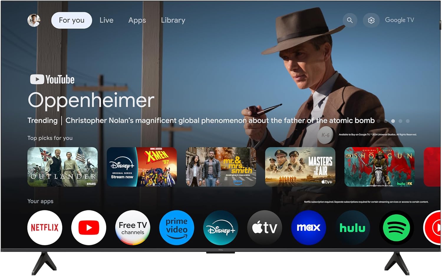 TCL 75" T7 4K QLED Google TV with 144Hz Gaming (75T7)