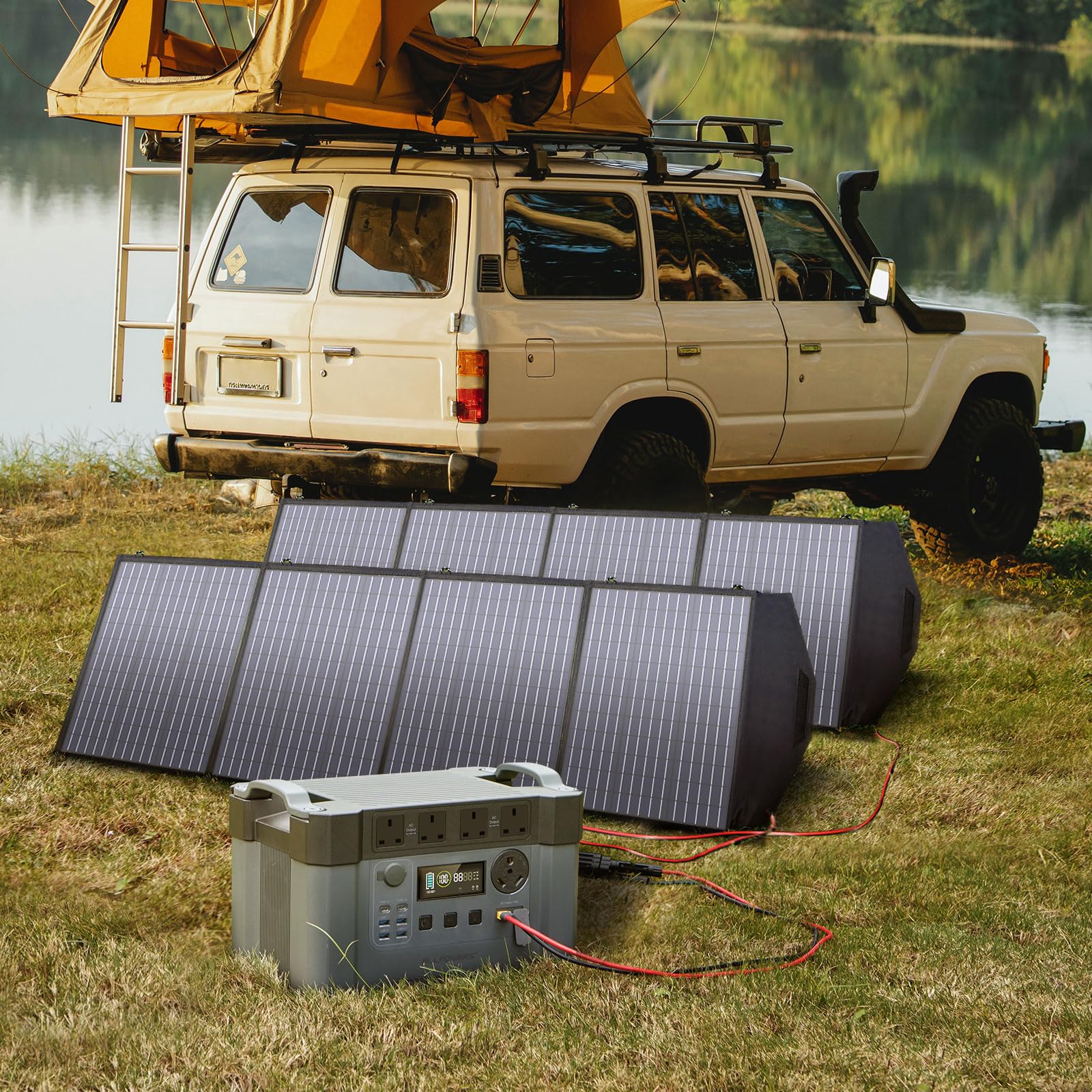 ALLPOWERS MPPT Solar Generator S2000 Pro, 2400W 1500wh Portable Power Station with 2 * 200W Folable Solar Panels Included, Solar Mobile Battery Pack f