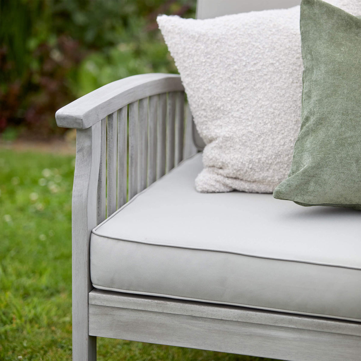 Gardenesque Patio Garden Furniture Set - Light Grey Wooden Garden Set - Repton Lounge - Outdoor Table & Chairs - Durable and Comfortable Design - With
