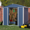 JAORD Metal Outdoor Storage Shed, Steel Utility Tool Shed Storage House with Sliding Door, Metal Sheds Outdoor Storage for Backyard Garden Patio Lawn