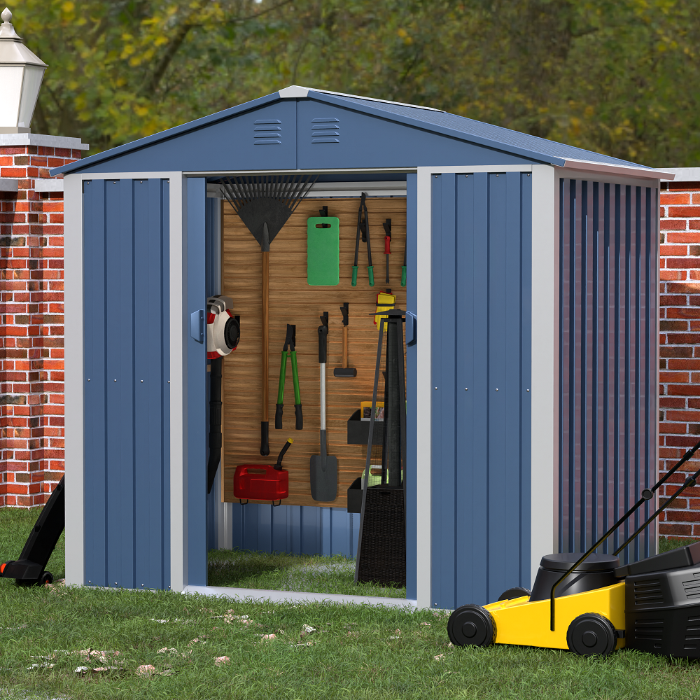 JAORD Metal Outdoor Storage Shed, Steel Utility Tool Shed Storage House with Sliding Door, Metal Sheds Outdoor Storage for Backyard Garden Patio Lawn