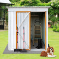 SYNGAR Storage Sheds 5 x 3 ft, Outdoor Storage Cabinet with Lockable Door Sloped Roof, Outdoor Storage Box Waterproof UV Proof for Patio Garden, Metal